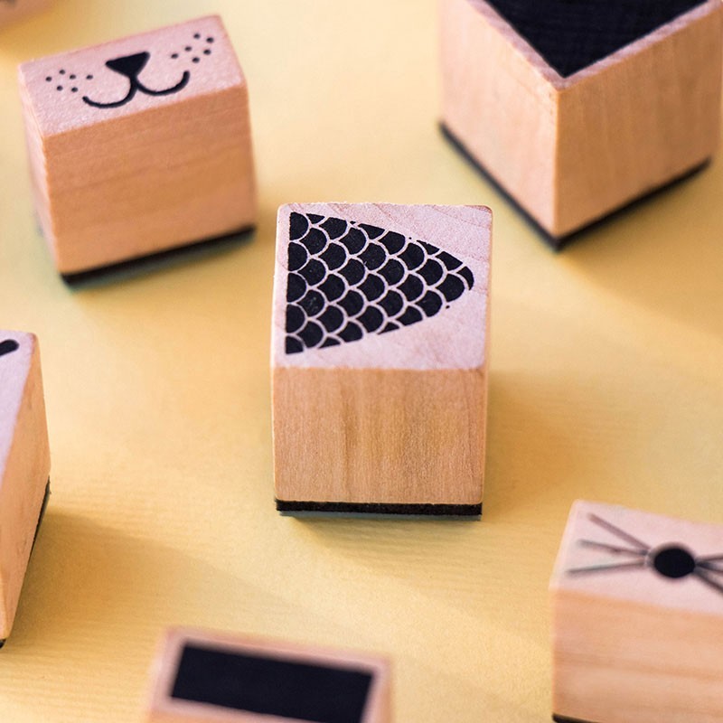 Activity with wooden stamps